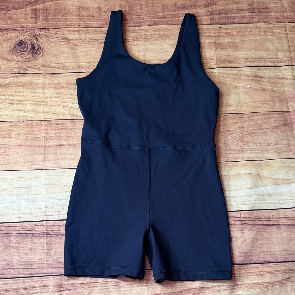 Yogalicious Lux Blue Sleeveless Romper - Picture 1 of 7